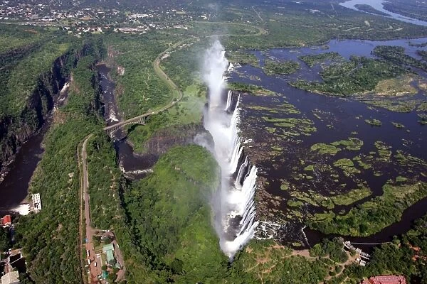 Victoria Falls - Aeriel view. Zambia  /  Zimbabwe, Africa
