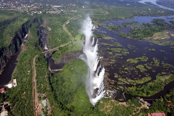 Framed Print : Victoria Falls - Aeriel view. Zambia / Zimbabwe, Africa Framed Print : Victoria Falls - Aeriel view. Zambia / Zimbabwe, Africa