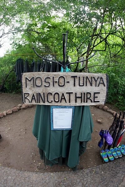 Victoria Falls - Raincoats for hire, to avoid getting wet in the huge spray Zambia / Zimbabwe, Africa