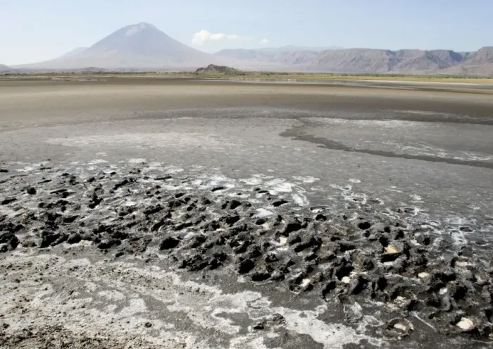 Framed Print : View of Oldoynio Lengai Volcano / The Mountain of God - from Lake Natron - Tanzania - Africa Framed Print : View of Oldoynio Lengai Volcano / The Mountain of God - from Lake Natron - Tanzania - Africa