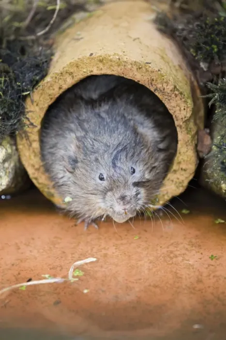 Framed Print : Water Vole - emerging from drain pipe - UK Framed Print : Water Vole - emerging from drain pipe - UK