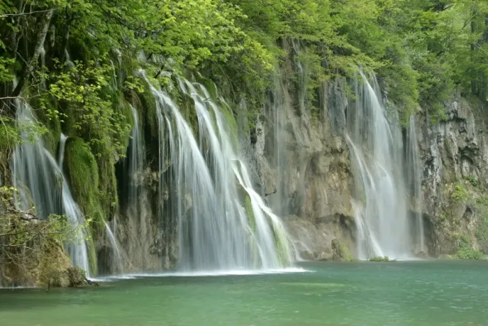 Framed Print : Waterfall cascades and emerald pool in forest at the upper lakes area Plitvice Lakes National Park, Croatia Framed Print : Waterfall cascades and emerald pool in forest at the upper lakes area Plitvice Lakes National Park, Croatia