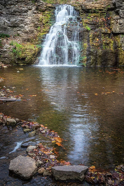 Waterfall, France Park, Indiana, USA. Date: 22-09-2018