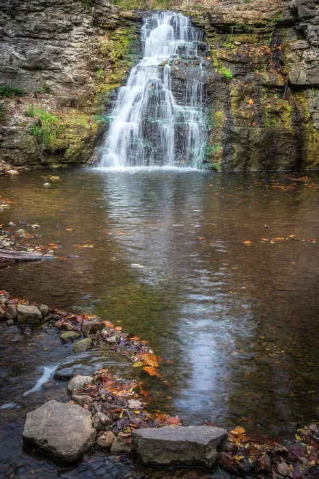 Framed Print : Waterfall, France Park, Indiana, USA. Date: 22-09-2018