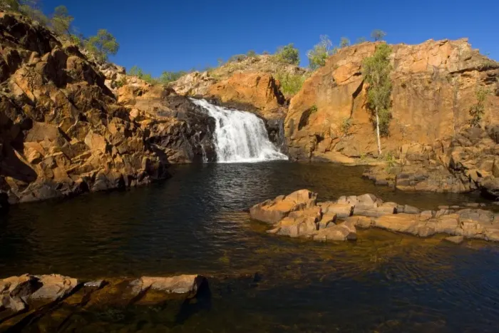 Framed Print : Waterfall and rocks - one of the upper falls of Edith Falls plunges into a small rocky pool - Edith Falls, Katherine Gorge National Park, Nitmuluk National Park, Northern Territory, Australia Framed Print : Waterfall and rocks - one of the upper falls of Edith Falls plunges into a small rocky pool - Edith Falls, Katherine Gorge National Park, Nitmuluk National Park, Northern Territory, Australia