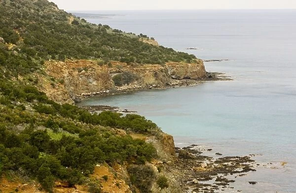 Wild north coast of the Akamas Peninsula, proposed National Park; Greek Cyprus (south)