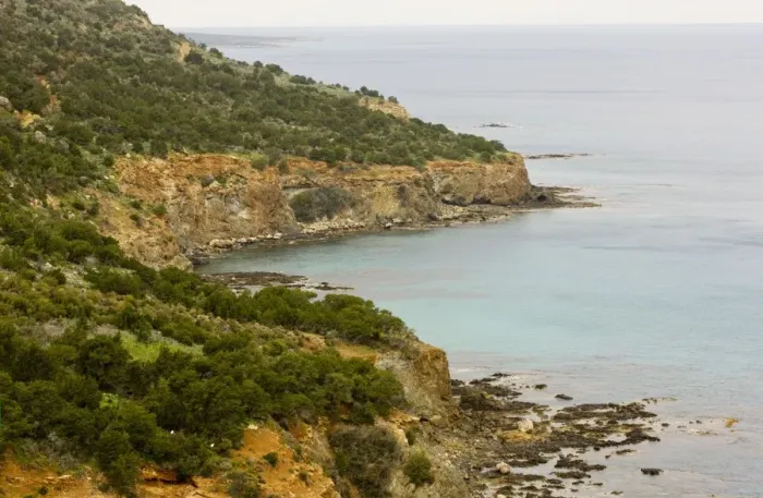 Framed Print : Wild north coast of the Akamas Peninsula, proposed National Park; Greek Cyprus (south) Framed Print : Wild north coast of the Akamas Peninsula, proposed National Park; Greek Cyprus (south)