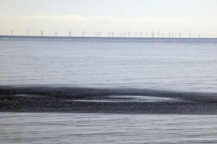 Framed Print : Wind farm, off Llandudno, N Wales