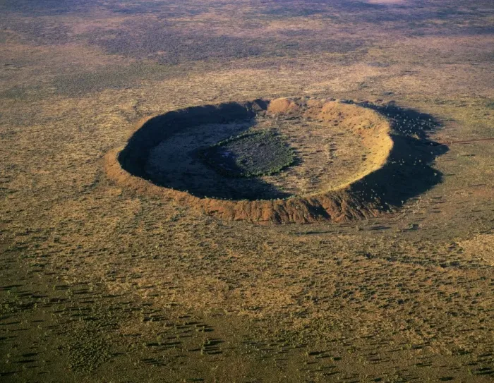 Framed Print : Wolfe Creek meteor crater, aerial Wolfe Creek Crater National Park, Kimberley region, Western Australia JPF43550 Framed Print : Wolfe Creek meteor crater, aerial Wolfe Creek Crater National Park, Kimberley region, Western Australia JPF43550