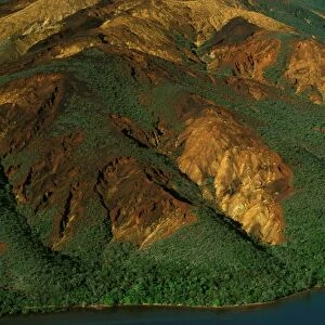 Aerial - Eroded slopes - Oueen Island New Caledonia JPF46246