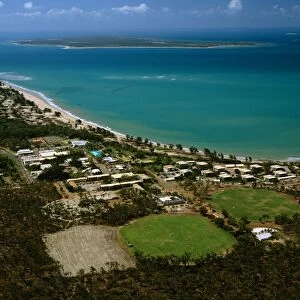 Aerial - Nhulunbuy with Bremer Island in the distance, Gove Peninsula, Northern Territory, Australia JPF55060