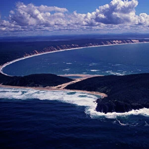 Australia - aerial of Double Island Point and Rainbow Beach Cooloolah Section, Great Sandy National Park, Queensland