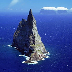 Australia - Ball's pyramid, an erosional remnant of a shield volcano & caldera formed 7 million years ago. 551 meters high. A sea stack in the Tasman Sea, part of the Lord Howe Island Marine Park