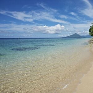 Beach scene - Island of Ai - view toward Api - Spice Islands Indonesia