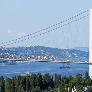 Bosphorus Bridge in Istanbul, connecting Europe (left) and Asia (right)