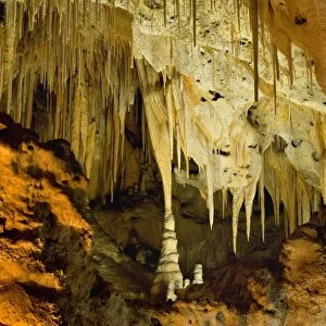 Cave Formations - amazing cave formations including draperies, soda straws and stalagmites - Carlsbad Caverns National Park, New Mexico, USA