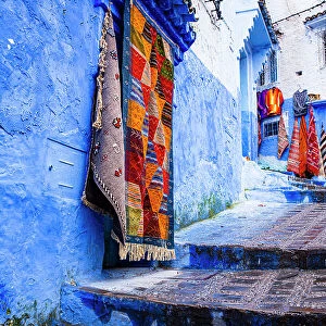 Chefchaouen, Morocco. Blue washed buildings Date: 25-04-2018