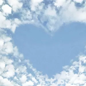 Clouds and sky - making heart shape Digital Manipulation: defined heart shape