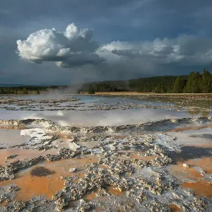 Colorful travertine formations at Great Fountain Geyser, Yellowstone National Park. Date: 16-09-2019 Colorful travertine formations at Great Fountain Geyser, Yellowstone National Park. Date: 16-09-2019