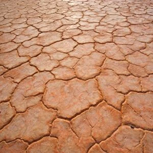 Dried-up earth - the hot sun in the Simpson Desert area blazes down onto the earth and dries it up until the soil cracks, creating an intricrate pattern - Rainbow Valley, Simpson Desert area, Northern Territory, Australia
