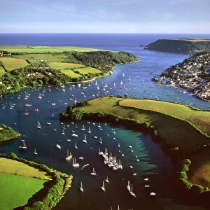 England - Aerial view, Kingsbrigde Estuary and Salcombe, Devon
