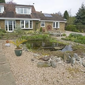 Garden pond Worcestershire UK
