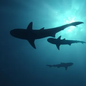 Grey Reef sharks - Once common through out the Indo Pacific tropical waters these reef dwelling sharks are being hunted for their fins Moorea, French Polynesia Grey Reef sharks - Once common through out the Indo Pacific tropical waters these reef dwelling sharks are being hunted for their fins Moorea, French Polynesia