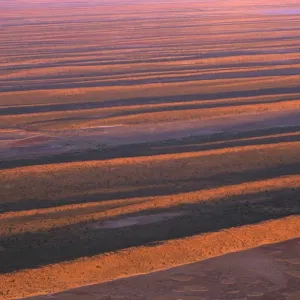 Longitudinal dunes over alluvial plain of clay & gibber Simpson Desert, South Australia JPF41733 Longitudinal dunes over alluvial plain of clay & gibber Simpson Desert, South Australia JPF41733
