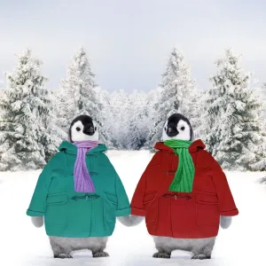 Penguins - in duffle coats & scarves - holding hands - snow scene Digital Manipulation: Penguins WAT - Background ME - Coats & scarves SU Penguins - in duffle coats & scarves - holding hands - snow scene Digital Manipulation: Penguins WAT - Background ME - Coats & scarves SU