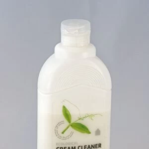 Plastic bottle - Ecover ecological cleaning cream environmentally friendly green UK