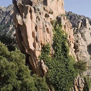 Rocky formation on mountain-side - Piana Calanches - Corsica