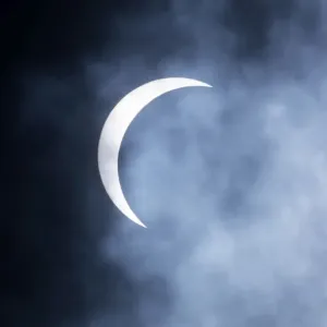 Sun Eclipse - shadow of moon covering the sun