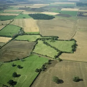 UK - aerial view Upwood Meadows National Nature Reserve, Cambridgeshire