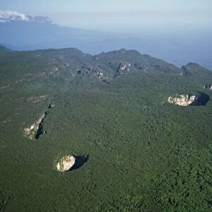 Venezuela - aerials of Tepuis, South America: Sarisarinama sink hole with rainforest, Jaua-Sarisarinama National Park at the far south-west of Bolivar State, Venezuela AWA0200