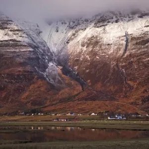 The village of Torridon in evening light below the Torridon mountains - March - Torridon - Wester Ross - Scotland The village of Torridon in evening light below the Torridon mountains - March - Torridon - Wester Ross - Scotland