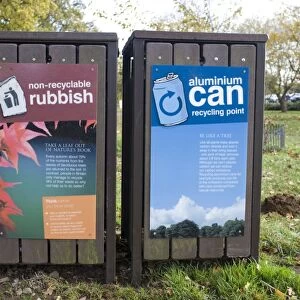 Waste and recycling bins. Westonbirt Arboretum Tetbury UK