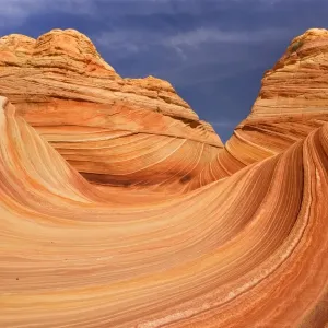 The Wave - carved rock eroded into a wave-like formation made of jurrasic-age Navajo Sandstone that is approximately 190 millions old - the crown jewel of the Southwest - Coyote Buttes North - Vermillion Cliffs - Grand Staircase Escalante National The Wave - carved rock eroded into a wave-like formation made of jurrasic-age Navajo Sandstone that is approximately 190 millions old - the crown jewel of the Southwest - Coyote Buttes North - Vermillion Cliffs - Grand Staircase Escalante National