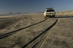 Trucks Prints: 4wd vehicle on the beach at Cabo San Quintin