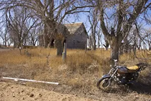 Motorbike Prints: Abandoned farmhouse in Texas Panhandle. Texas, February