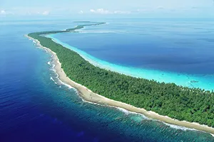 Seascape Collection: Aerial - Ant Atoll southwest of Pohnpei, Micronesia JLR04114