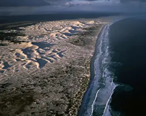 Oceans Prints: Aerial - Coastal dunes between Wylie Scarp & Southern ocean (Great Australian Bight) Nuytsland Nature Reserve