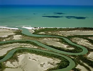 Mangroves Prints: Aerial - Duck Creek - with ox-bows and mangrove-lined river banks