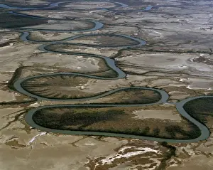 Meandering Prints: Aerial - Duck Creek oxbows Gulf of Carpentaria, Queensland, Australia JPF48259