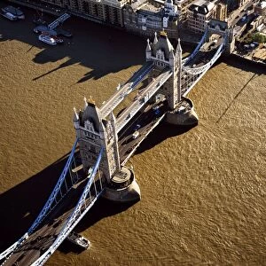 Aerials Collection: Aerial image of London, England, UK: Tower Bridge (a combined bascule and suspension bridge)