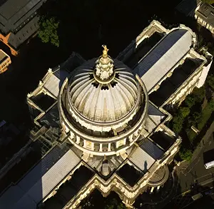Churches Prints: Aerial image of London, England, UK: St