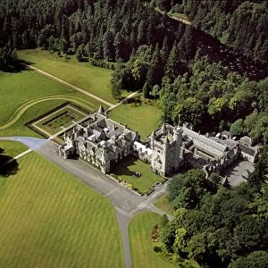 Aerial image of Scotland, UK: Balmoral Castle (known