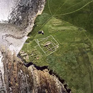 Bird View Prints: Aerial image of Scotland, UK: Brough of Birsay