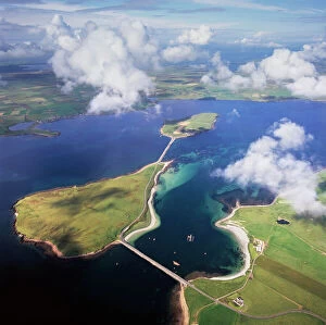 Scotland Gallery: Aerial image of Scotland, UK: Churchill Barriers