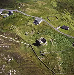 Bird View Prints: Aerial image of Scotland, UK: Dun Carloway