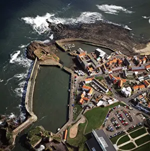 Cities Prints: Aerial image of Scotland, UK: Dunbar